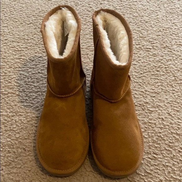 NEW Kookaburra UGG Suede Boots Faux Fur Chestnut - Picture 12 of 14